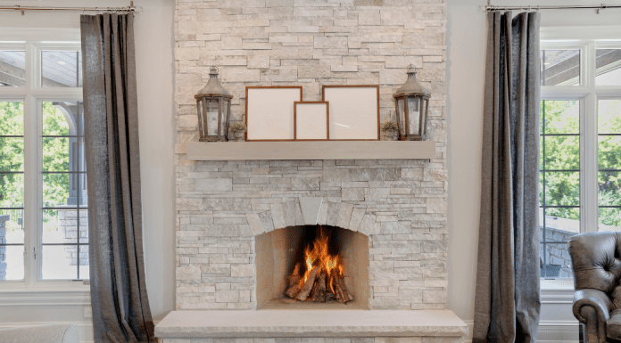 A DIY fireplace.